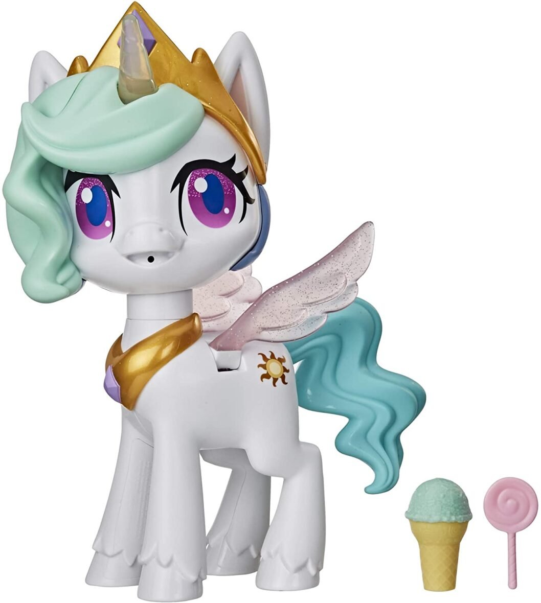 My Little Pony Magical Kiss Unicorn Princess Celestia, Interactive Unicorn Figure with 3 Surprises — Musical Kids Toy That Moves, Lights Up