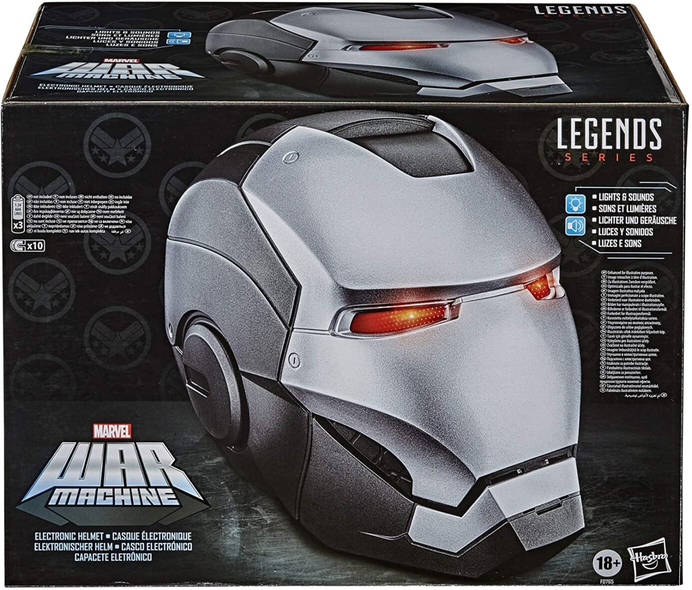 Avengers Hasbro Marvel Legends Series War Machine Roleplay Premium Collector Electronic Helmet with LED Light FX